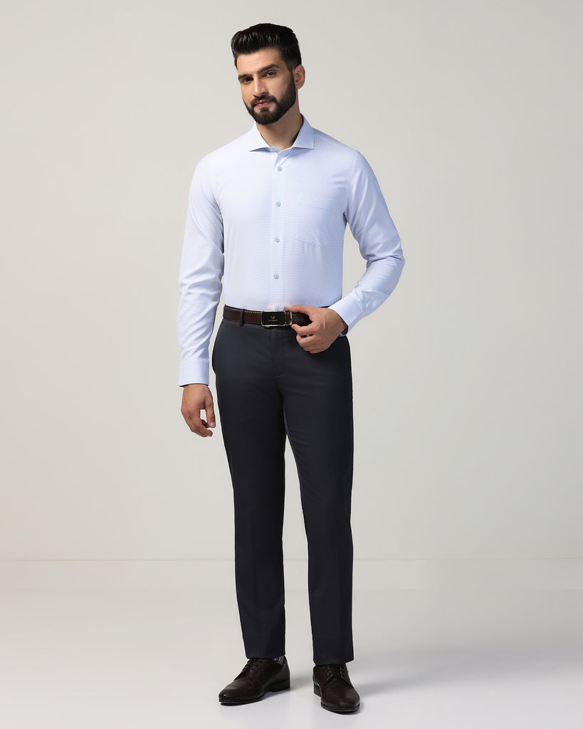 Formal Blue Textured Shirt - Matrix