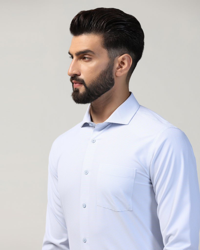 Formal Blue Textured Shirt - Matrix