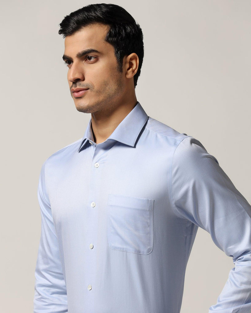 Luxe Formal Blue Textured Shirt - Richmond