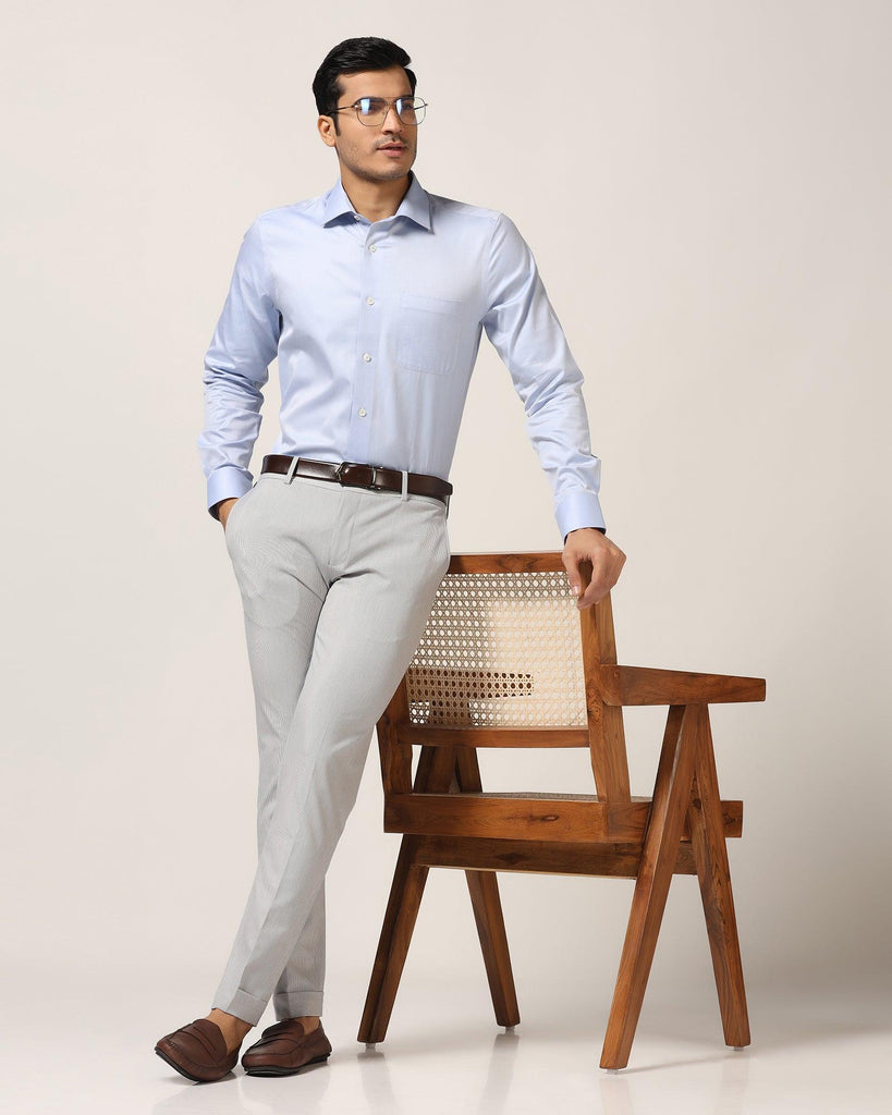 Luxe Formal Blue Textured Shirt - Richmond