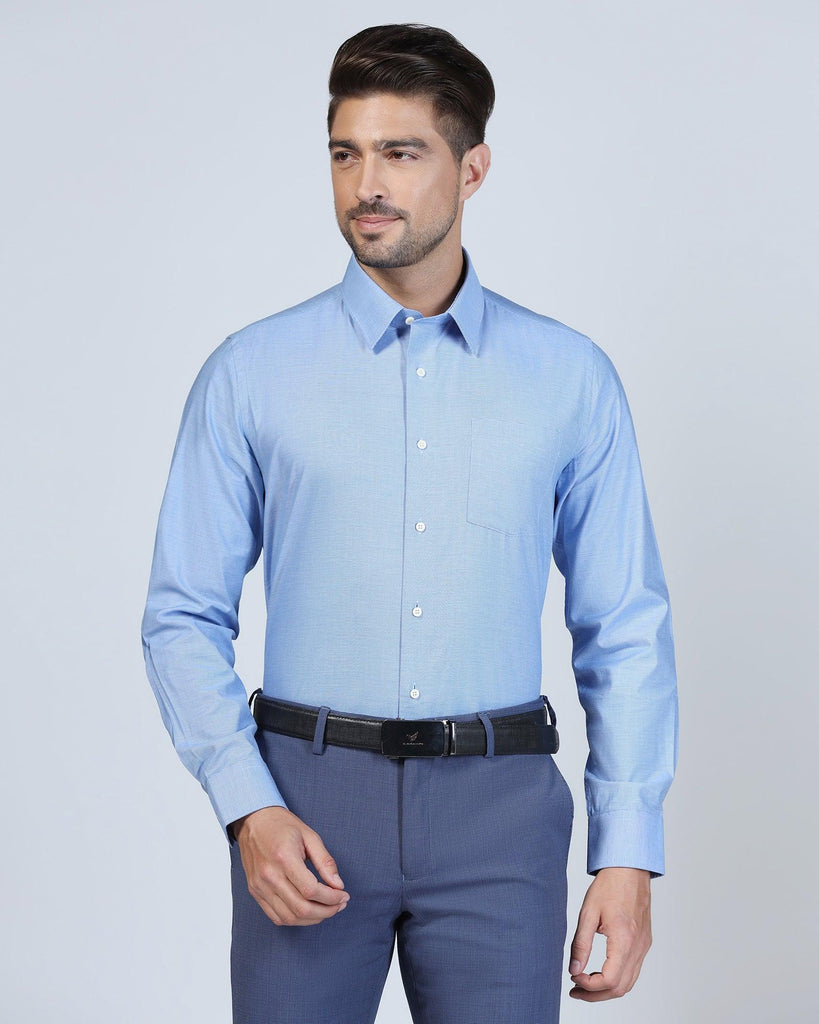 Formal Blue Textured Shirt - Robot