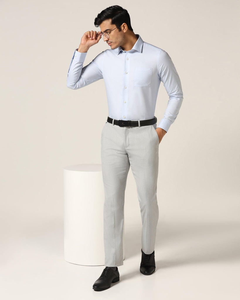 Formal Blue Textured Shirt - Stack