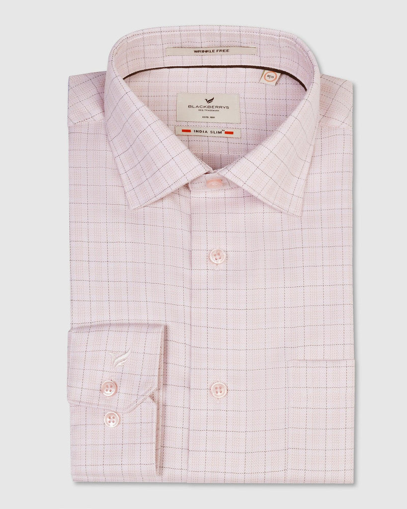 Formal Brown Check Shirt - Peru