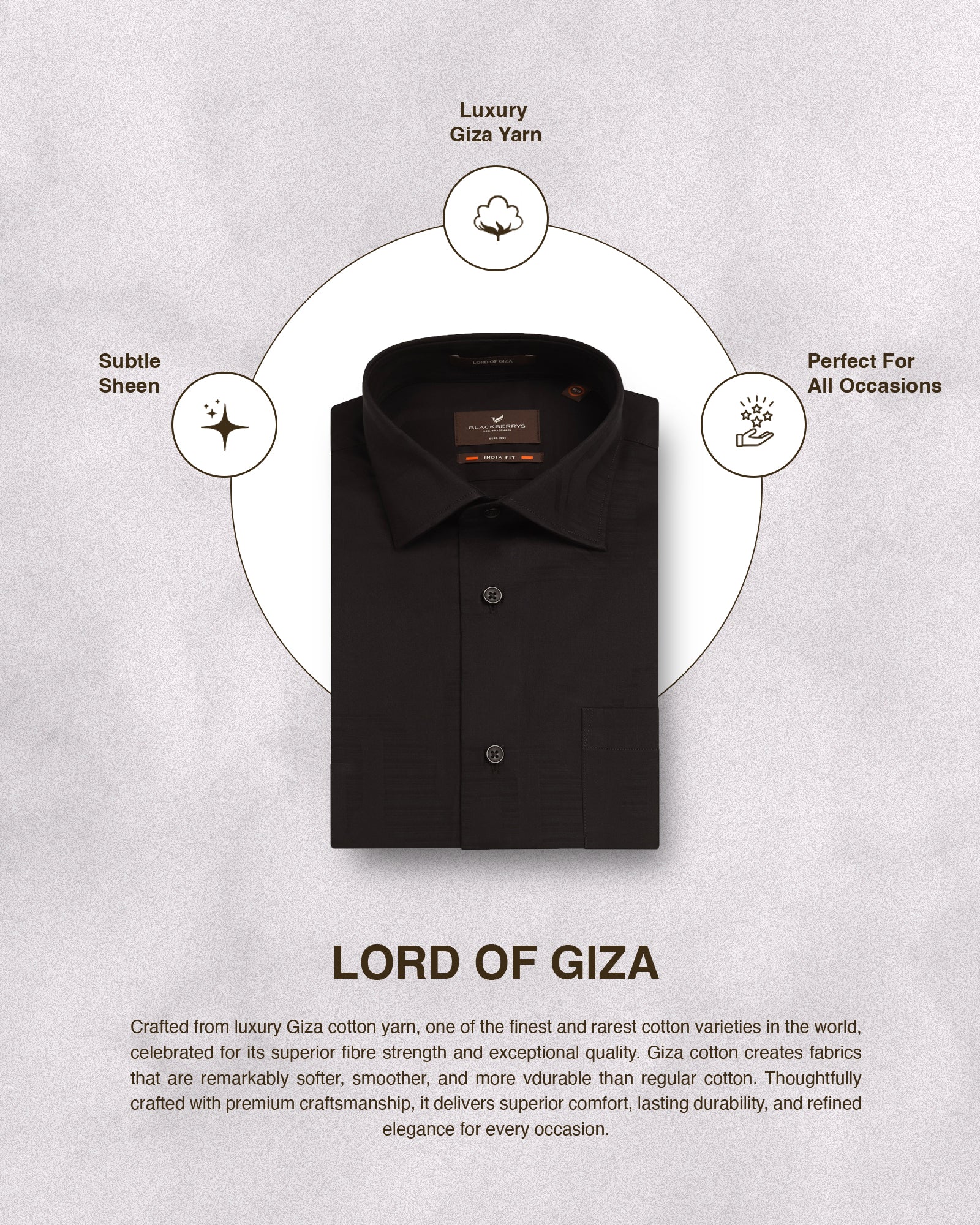 Formal Brown Jacquard Shirt - Rowan