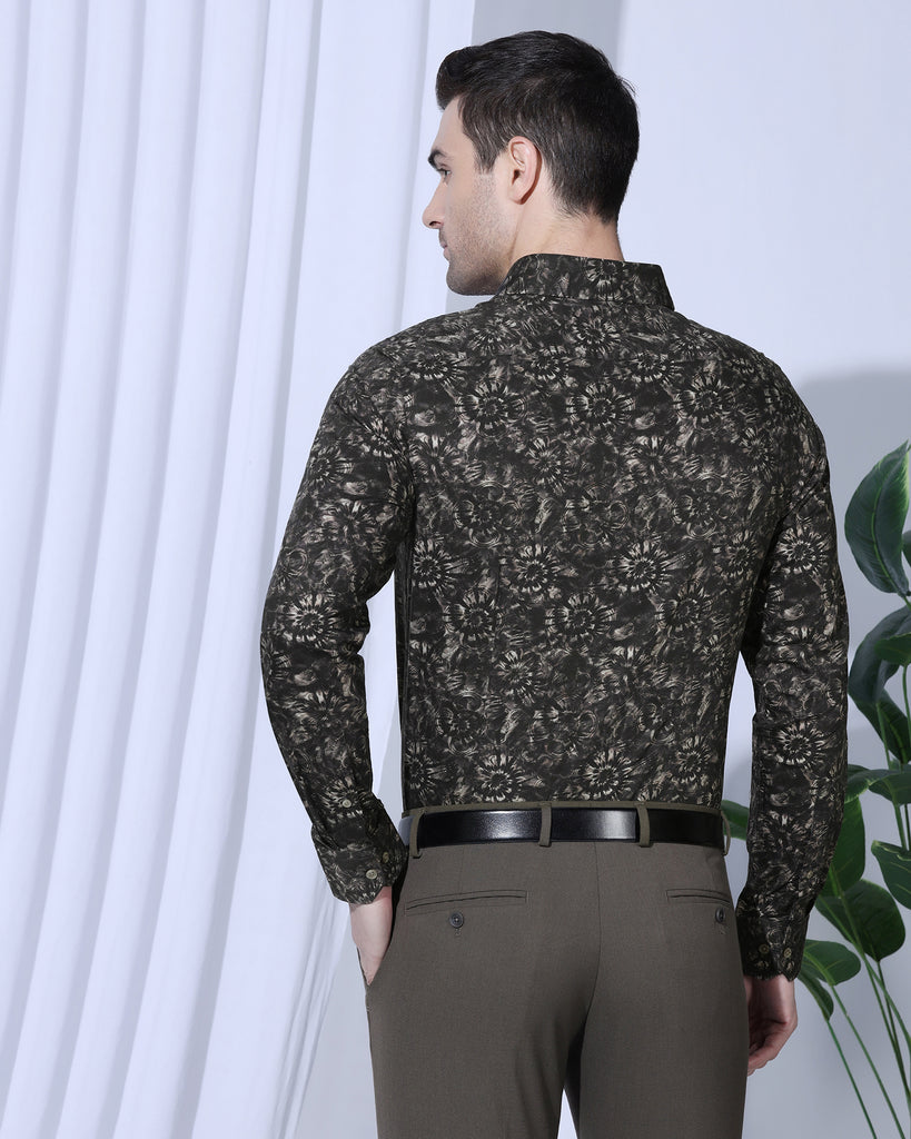 Formal Brown Printed Shirt - Wiper