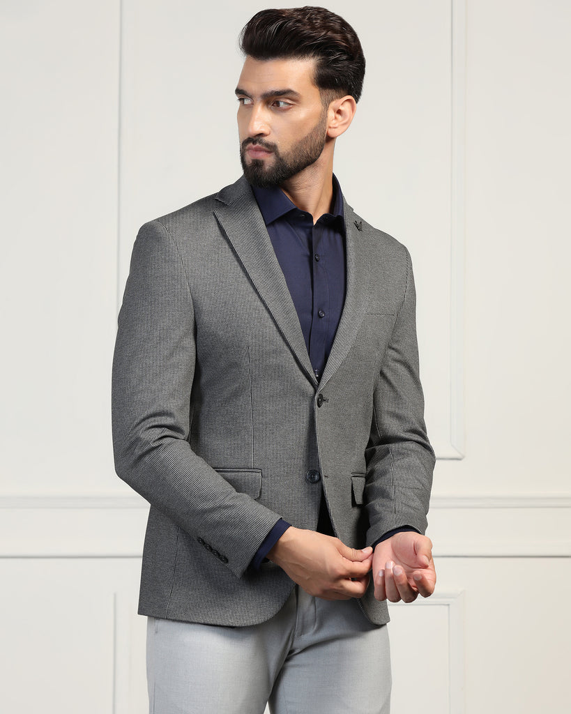 Formal Charcoal Textured Blazer - Artura