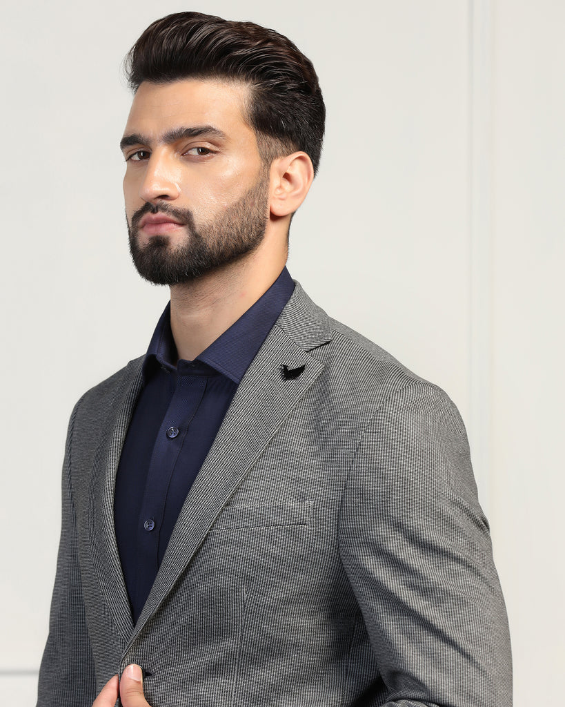 Formal Charcoal Textured Blazer - Artura