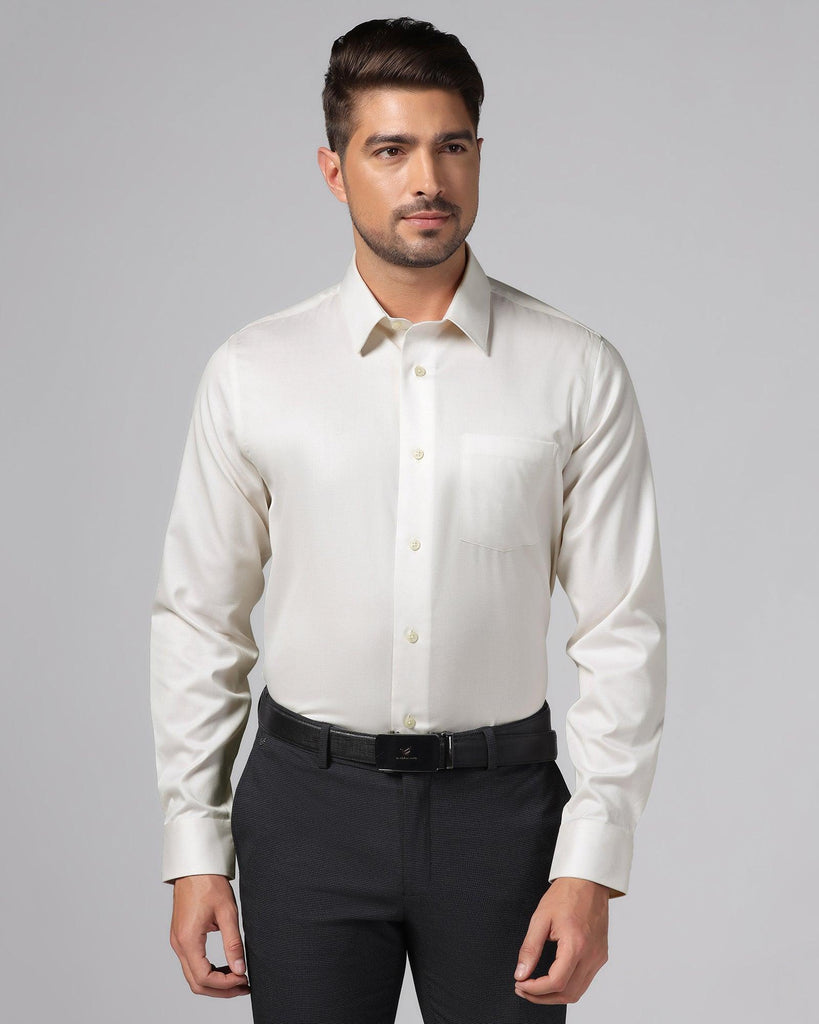 Formal Cream Textured Shirt - Zach