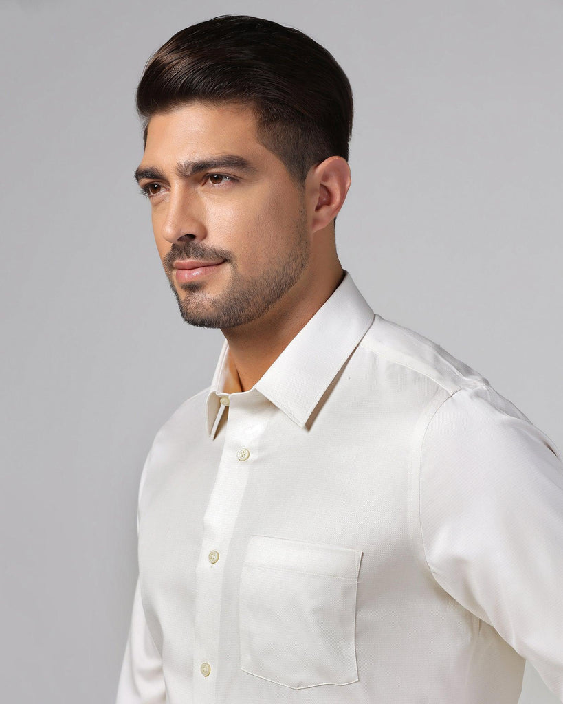 Formal Cream Textured Shirt - Zach