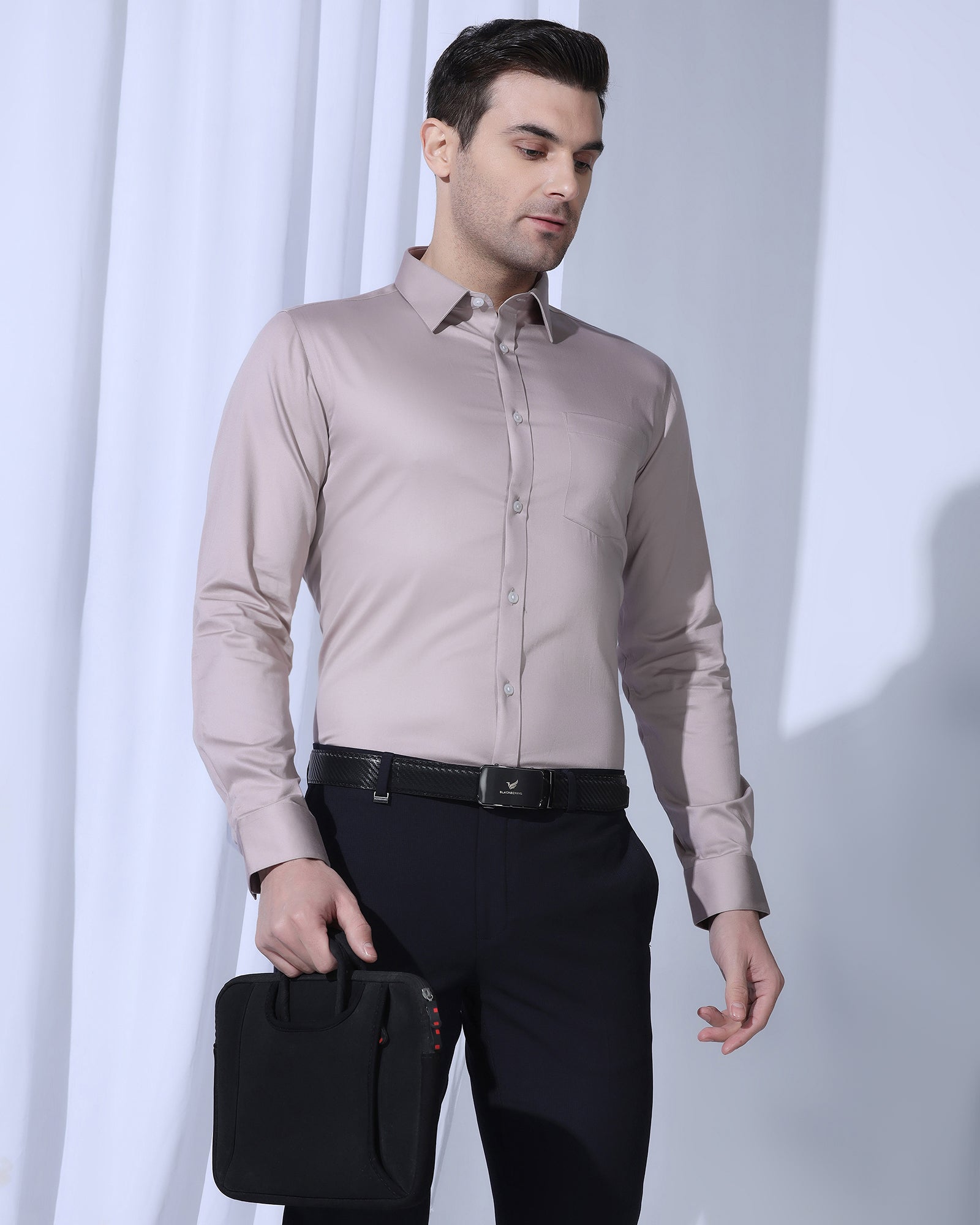 Non Iron Formal Dusty Pink Solid Shirt - George