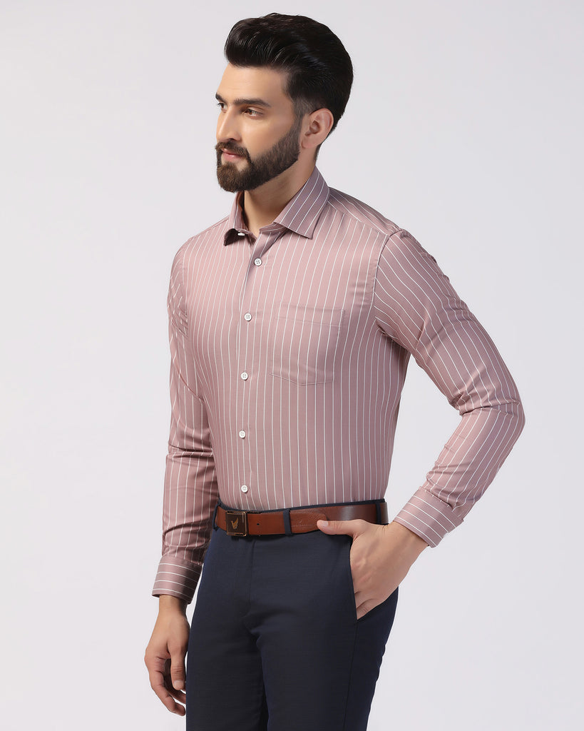 Formal Dusty Pink Stripe Shirt - Aston