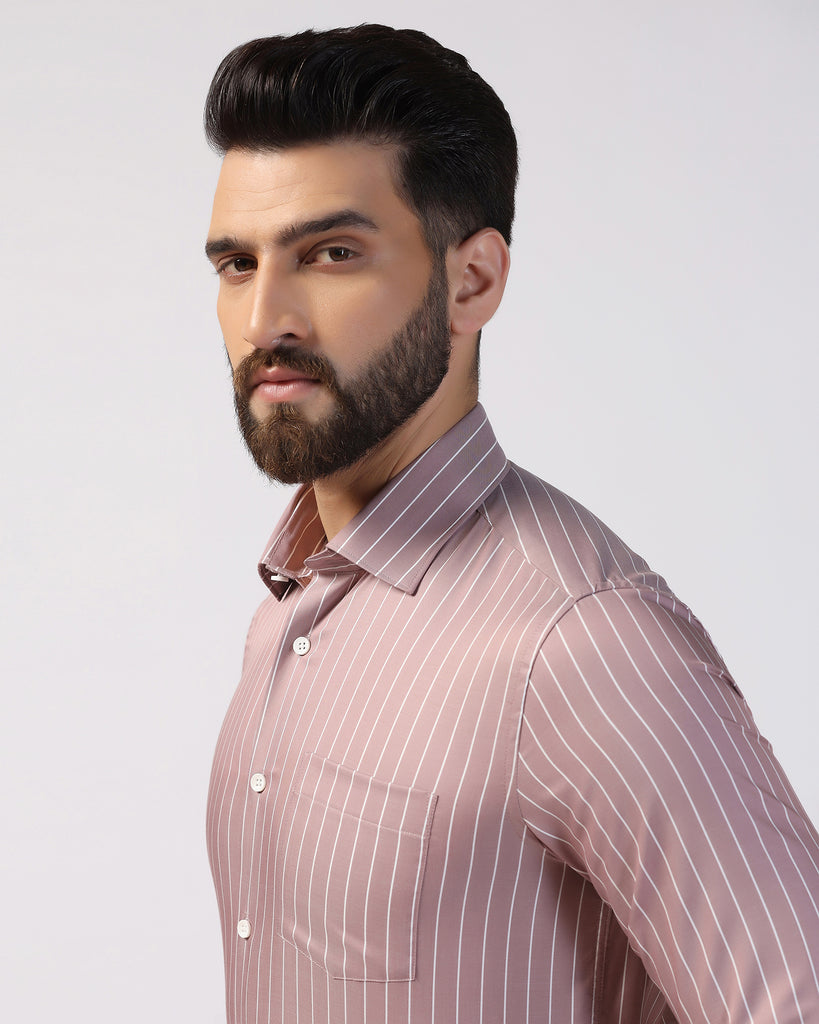 Formal Dusty Pink Stripe Shirt - Aston