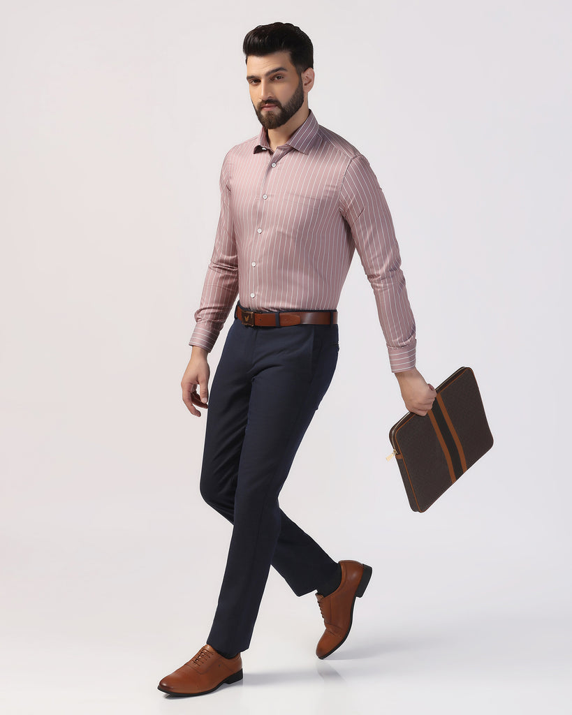 Formal Dusty Pink Stripe Shirt - Aston