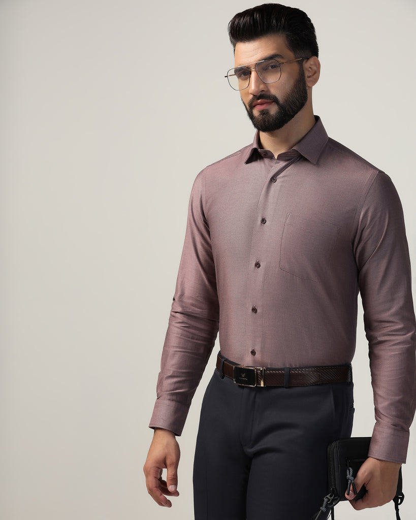 Formal Dusty Pink Textured Shirt - Adam