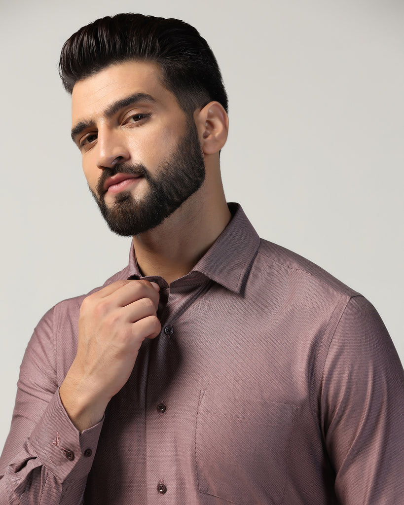 Formal Dusty Pink Textured Shirt - Adam