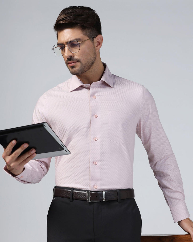 Formal Dusty Pink Textured Shirt - Luna