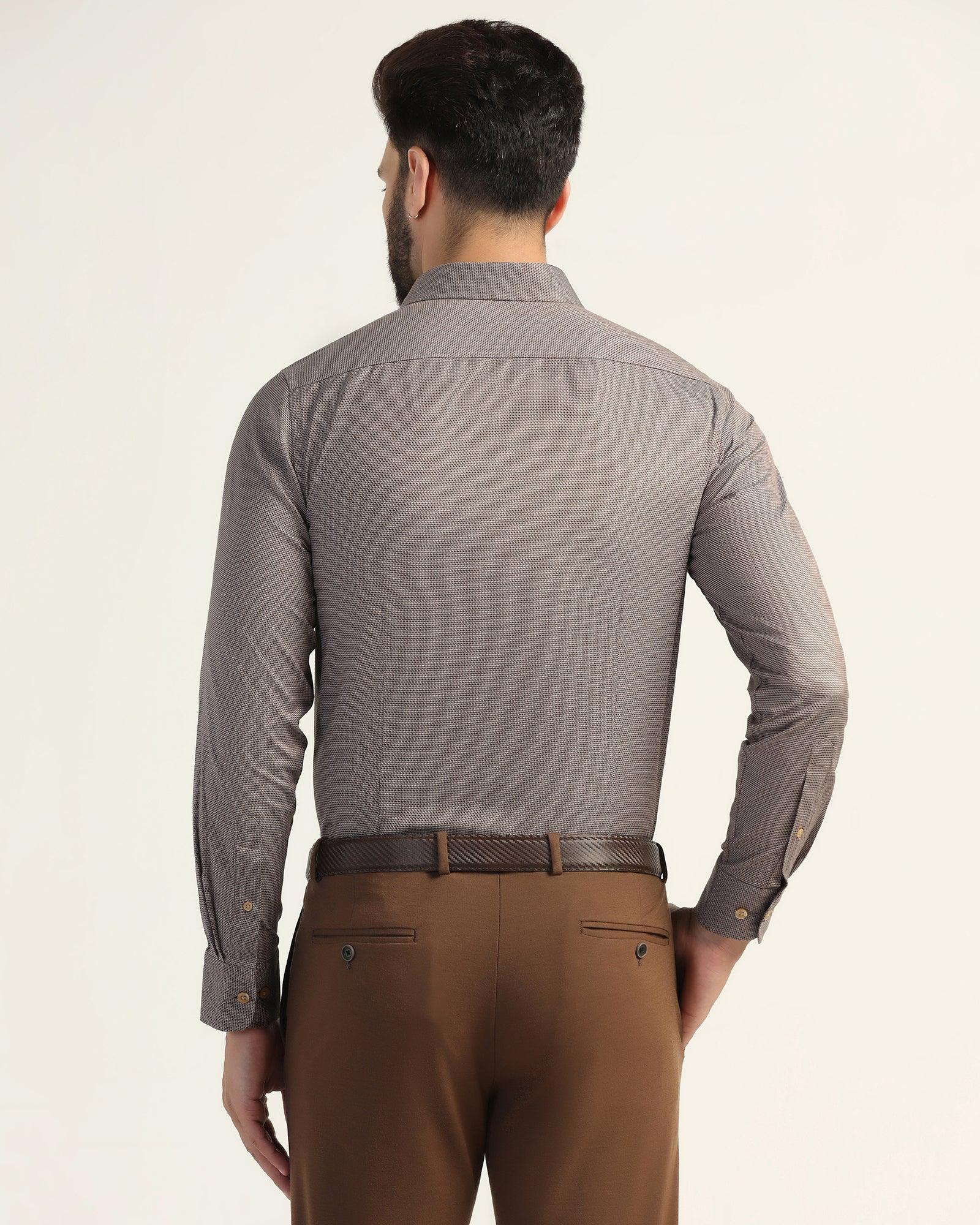 Formal Dusty Pink Textured Shirt - Oyster