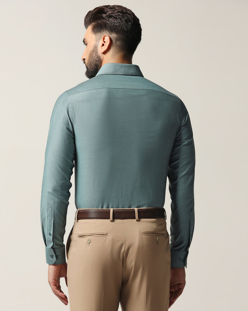 Formal Green Textured Shirt - Adam