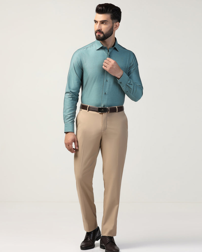 Formal Green Textured Shirt - Adam