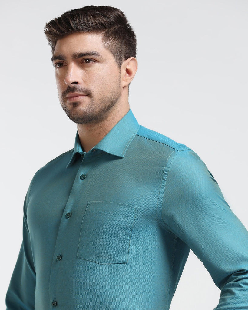 Formal Green Textured Shirt - Brat