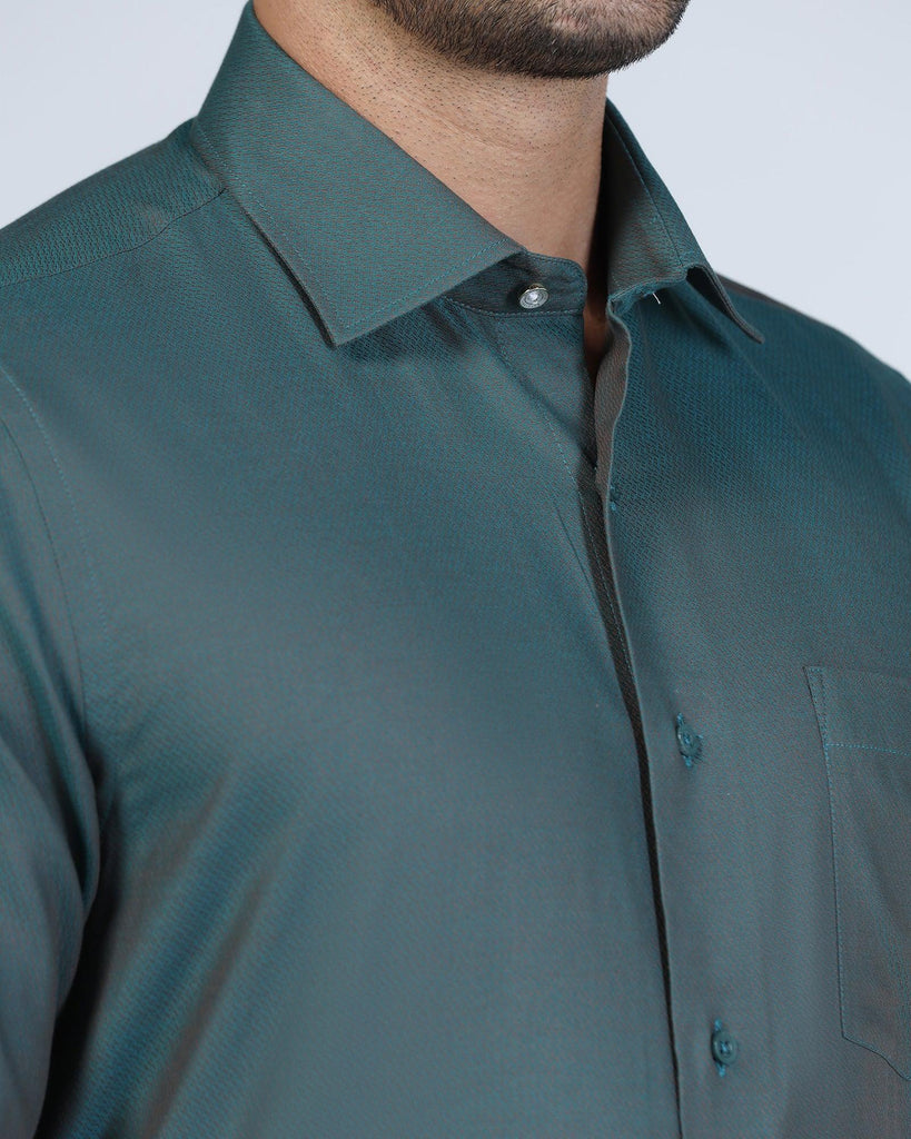 Formal Green Textured Shirt - Jim