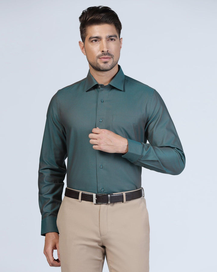 Formal Green Textured Shirt - Jim