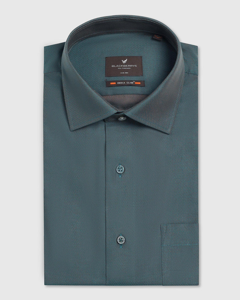 Formal Green Textured Shirt - Jim