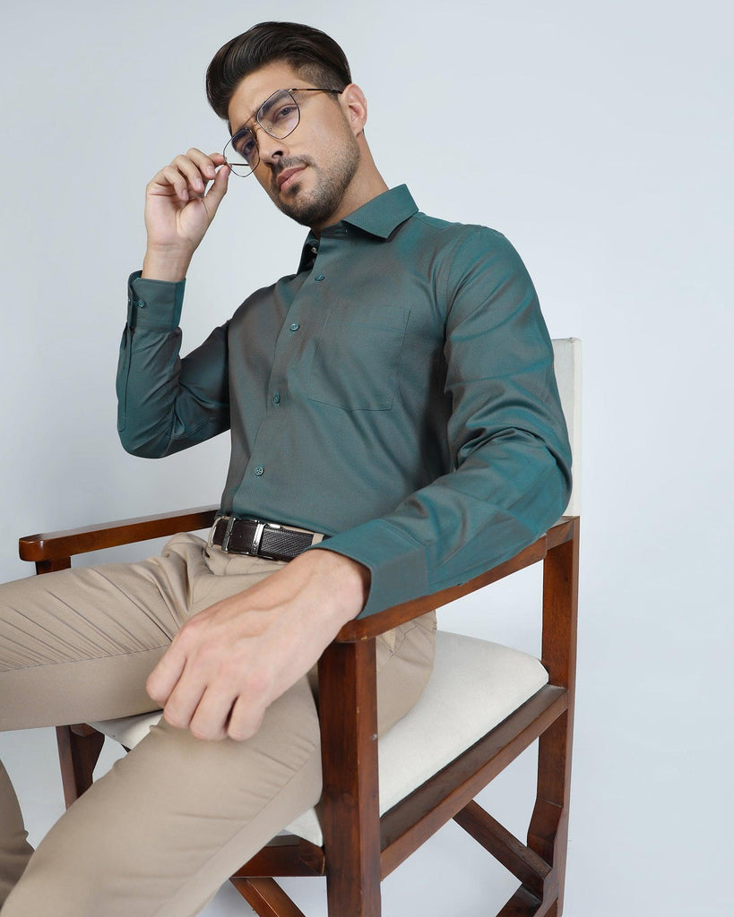 Formal Green Textured Shirt - Jim