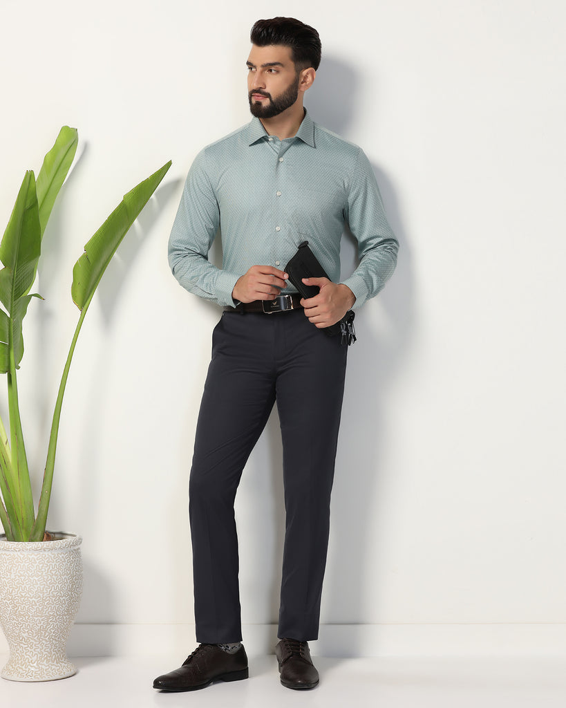 Formal Green Textured Shirt - Oslo