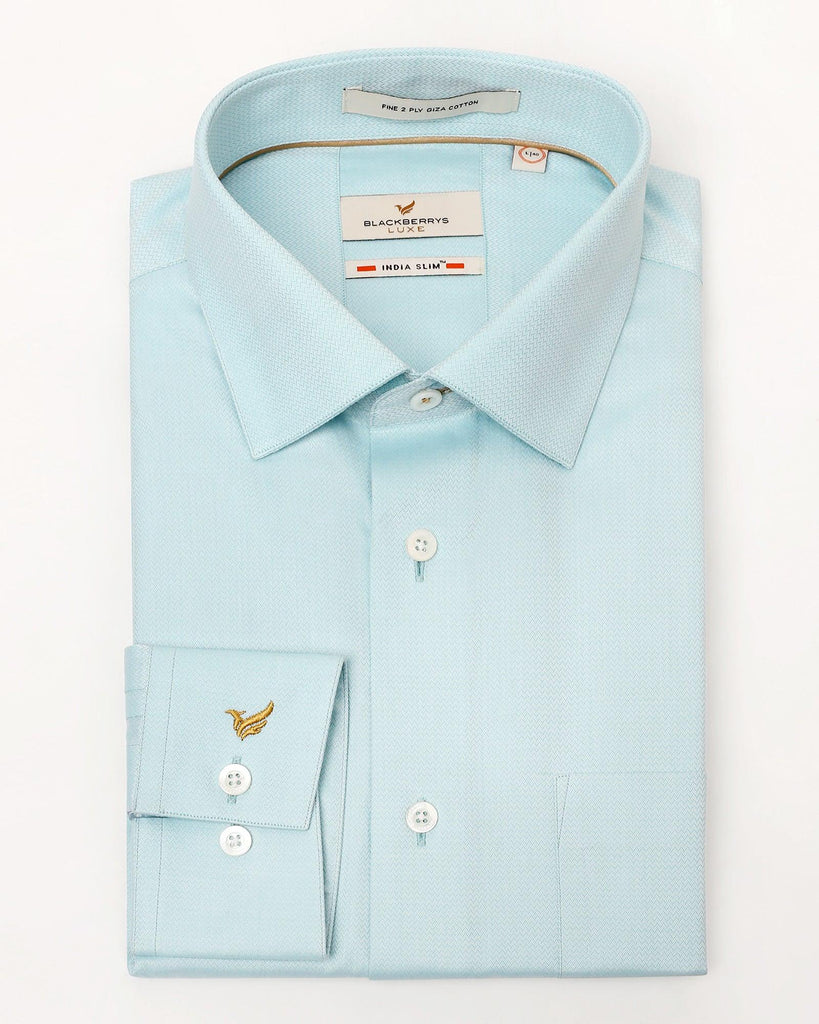 Formal Green Textured Shirt - Richmond