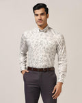 Formal Grey Jacquard Shirt - Botanic