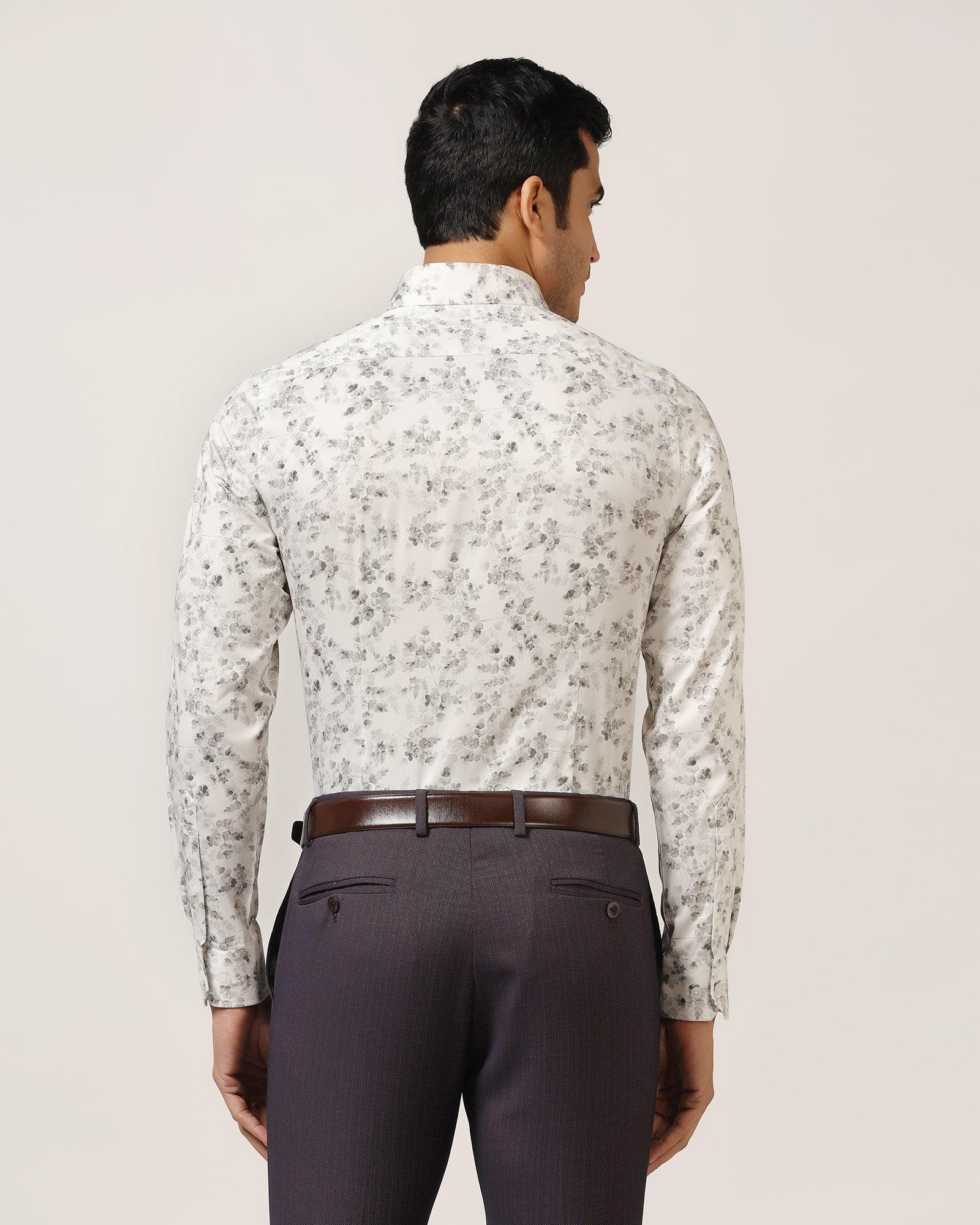 Formal Grey Printed Shirt - Botanic - Blackberrys
