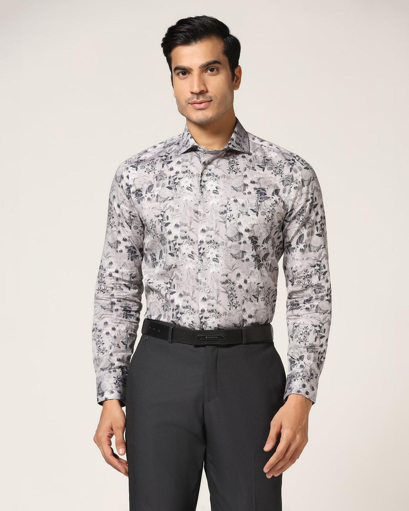 Formal Grey Printed Shirt - Fret