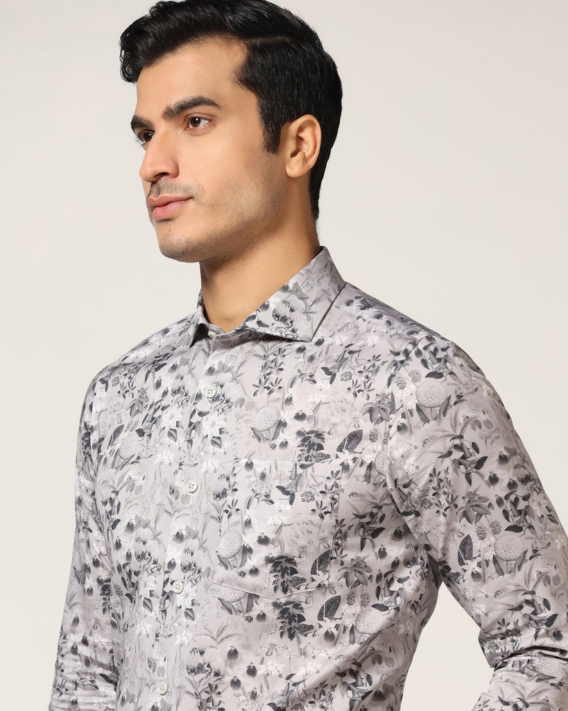 Formal Grey Printed Shirt - Fret