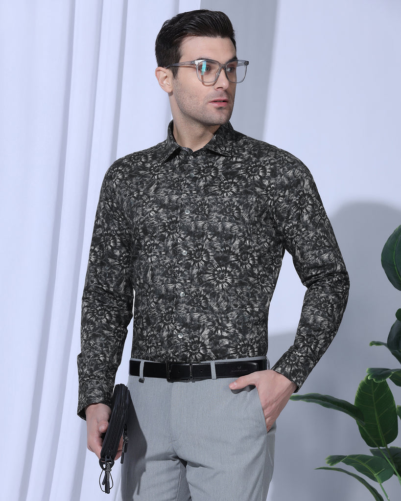 Formal Grey Printed Shirt - Wiper