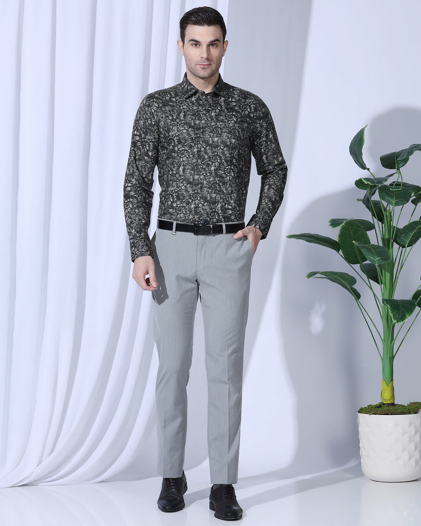 Formal Grey Printed Shirt - Wiper