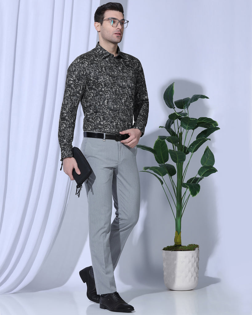 Formal Grey Printed Shirt - Wiper