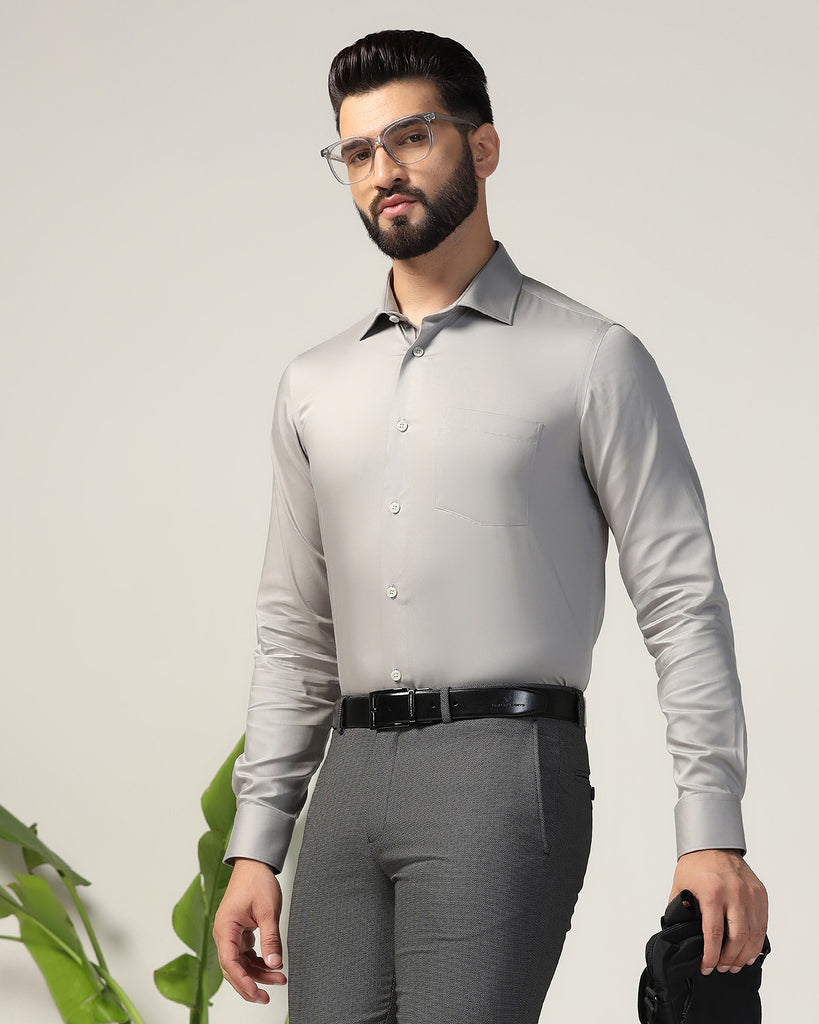 Formal Grey Solid Shirt - Alice