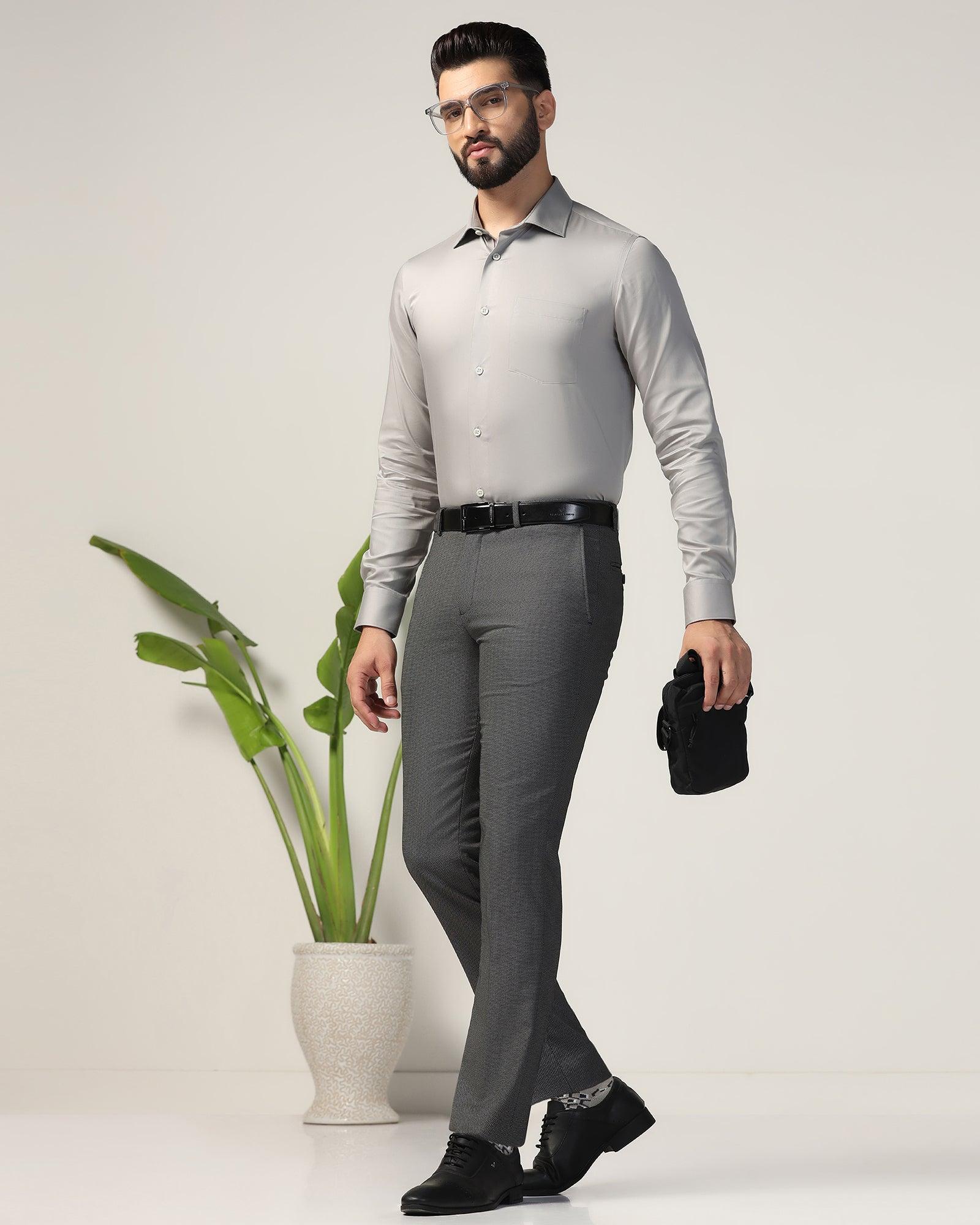 Buy Formal Grey Solid Shirt from Alice Collection Online