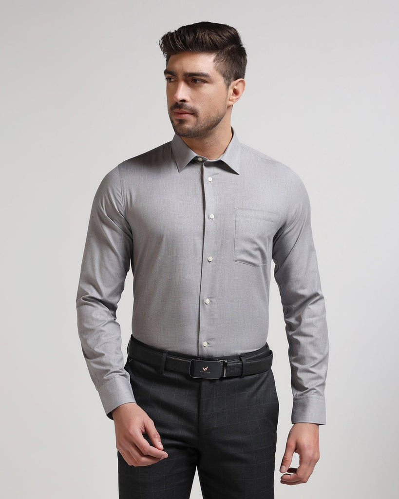 Formal Grey Solid Shirt - Dorken