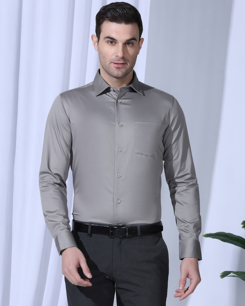 Formal Grey Solid Shirt - Georgia