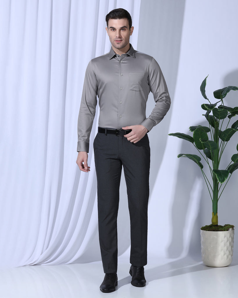 Formal Grey Solid Shirt - Georgia