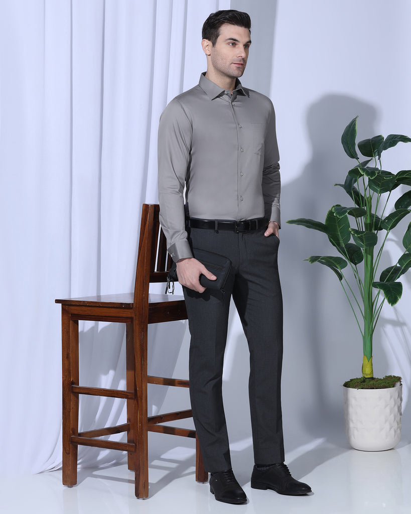 Formal Grey Solid Shirt - Georgia