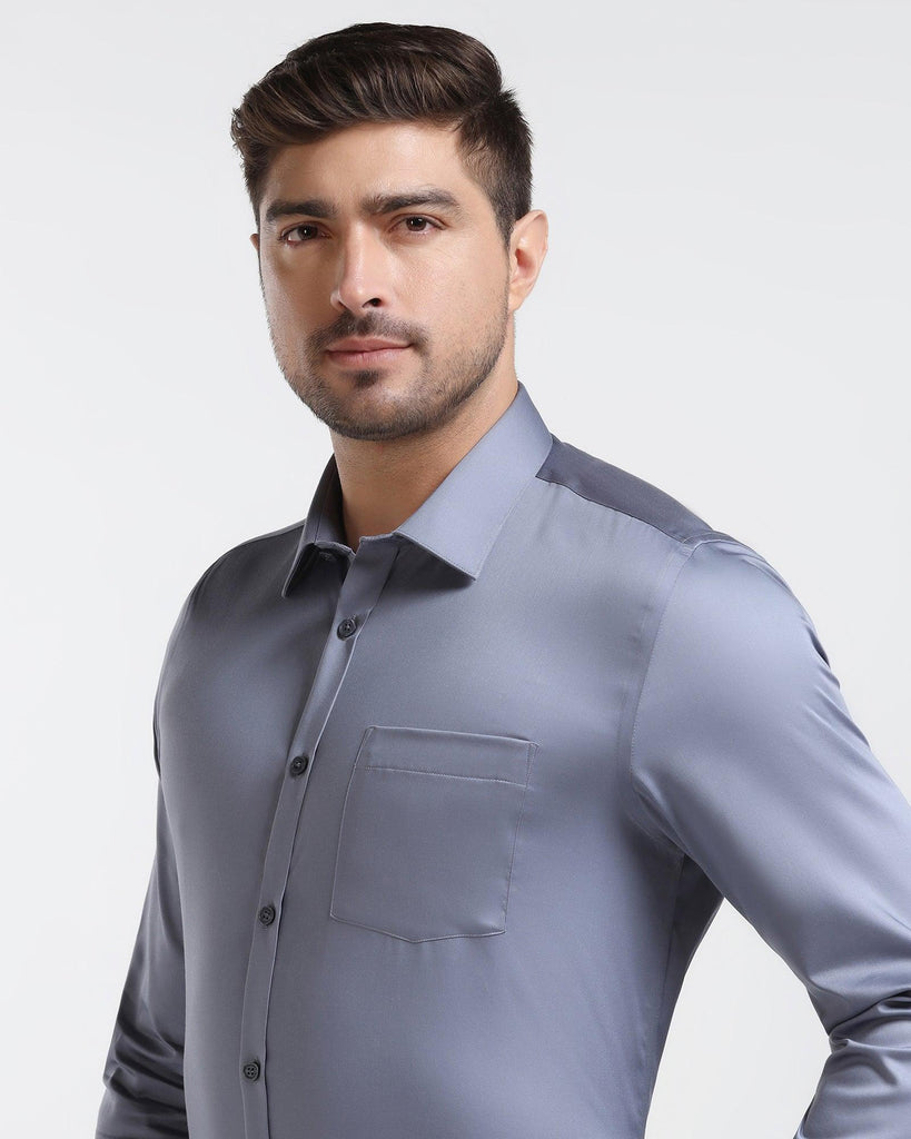 Formal Grey Solid Shirt - Gusto
