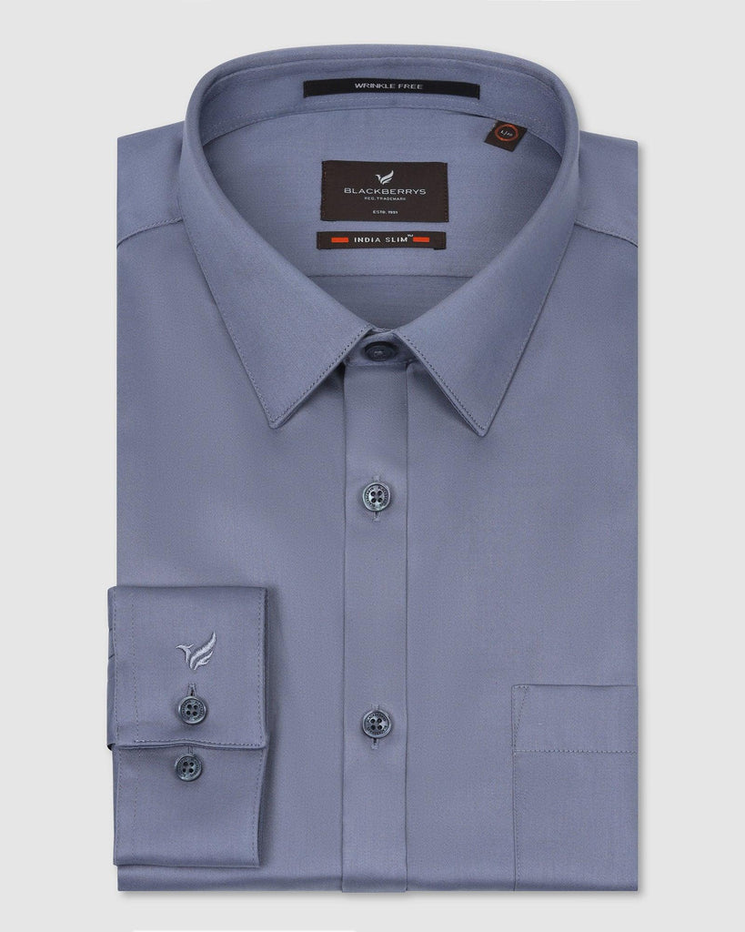 Formal Grey Solid Shirt - Gusto