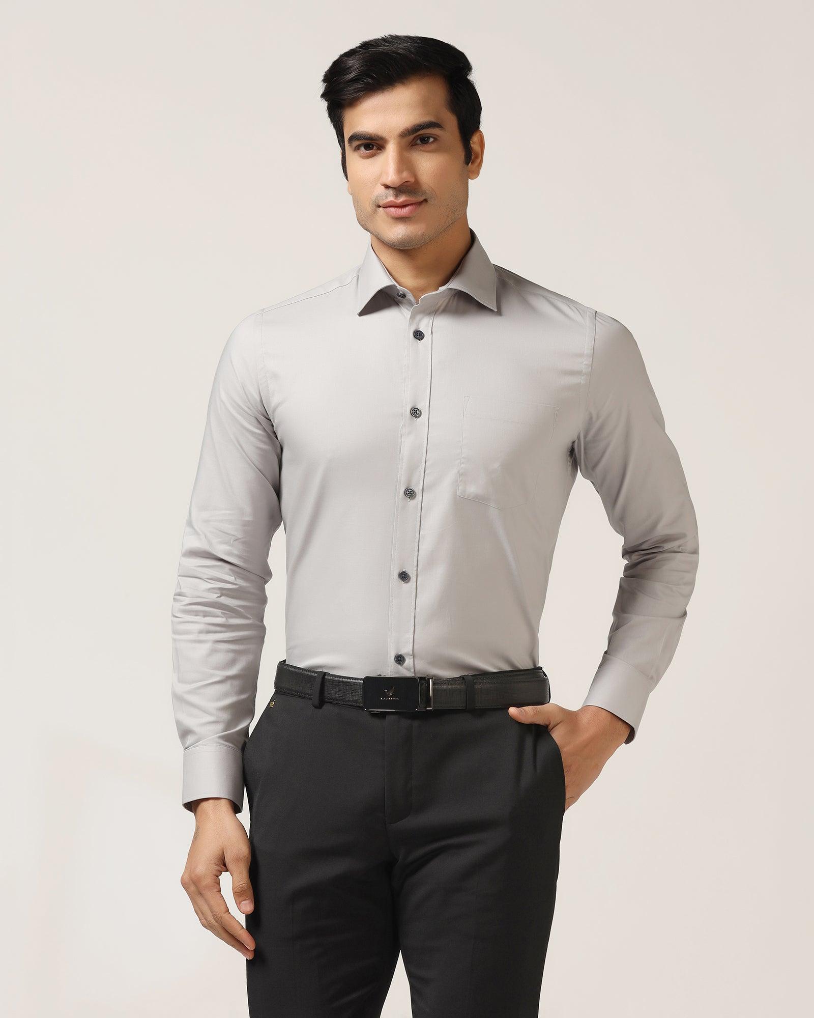 Formal Grey Solid Shirt - Retro