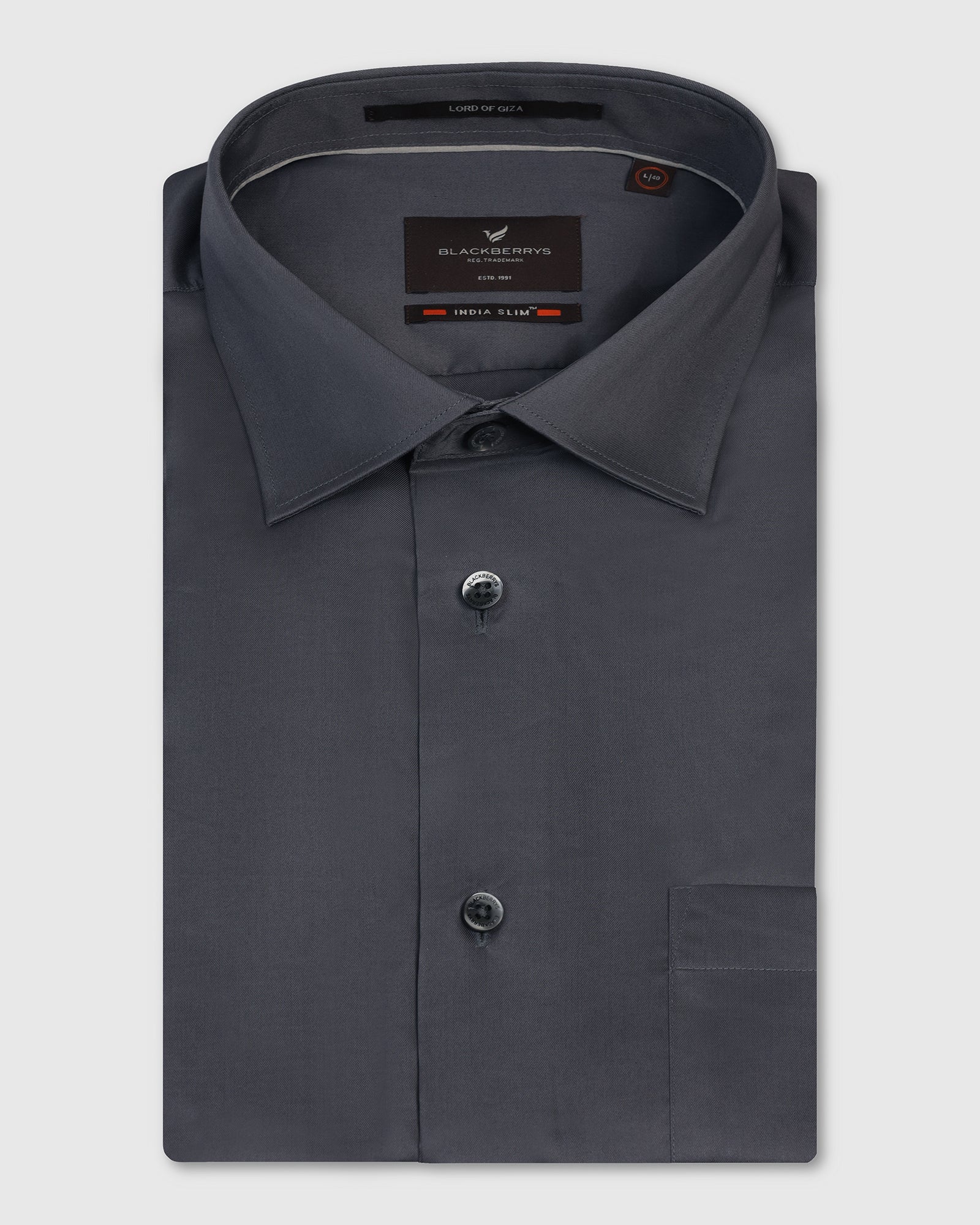 Formal Grey Solid Shirt - Roger