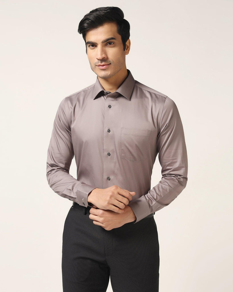 Formal Grey Solid Shirt - Simble