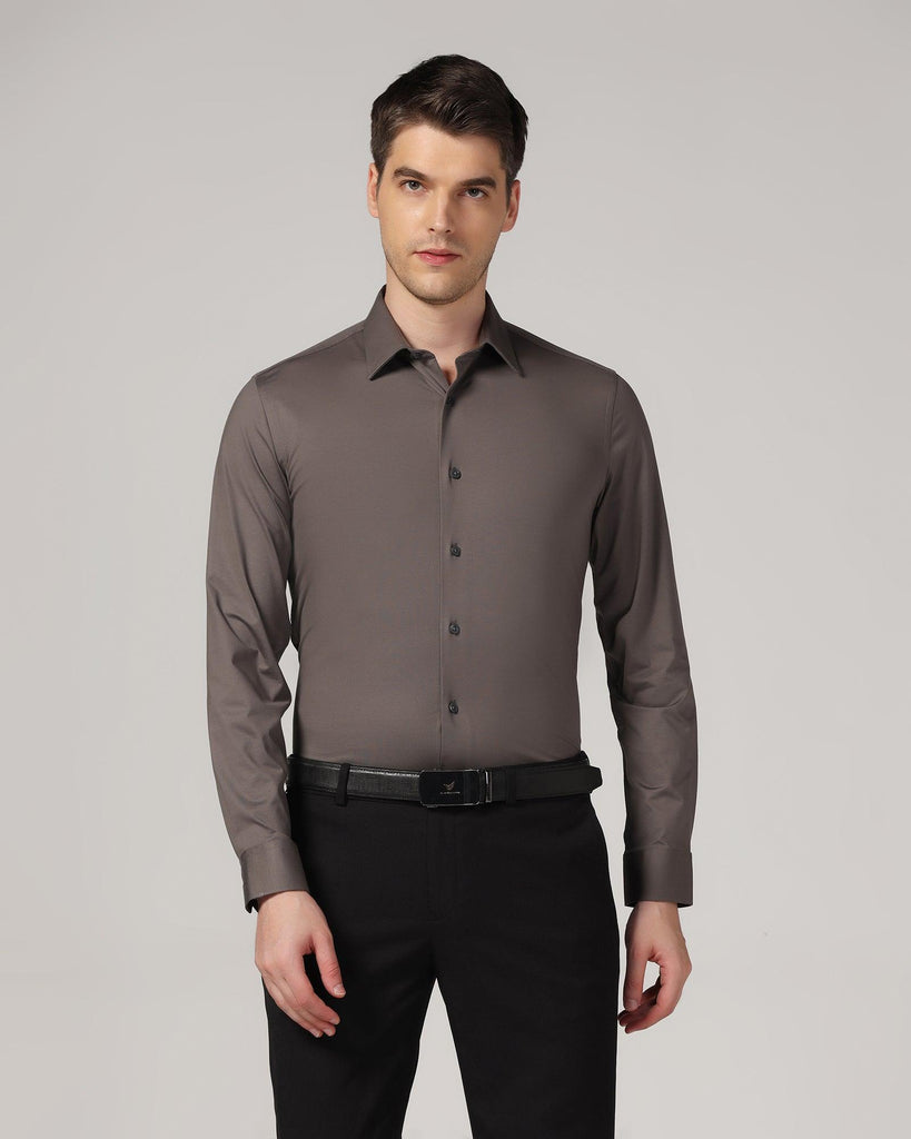 Formal Grey Solid Shirt - Sofk01