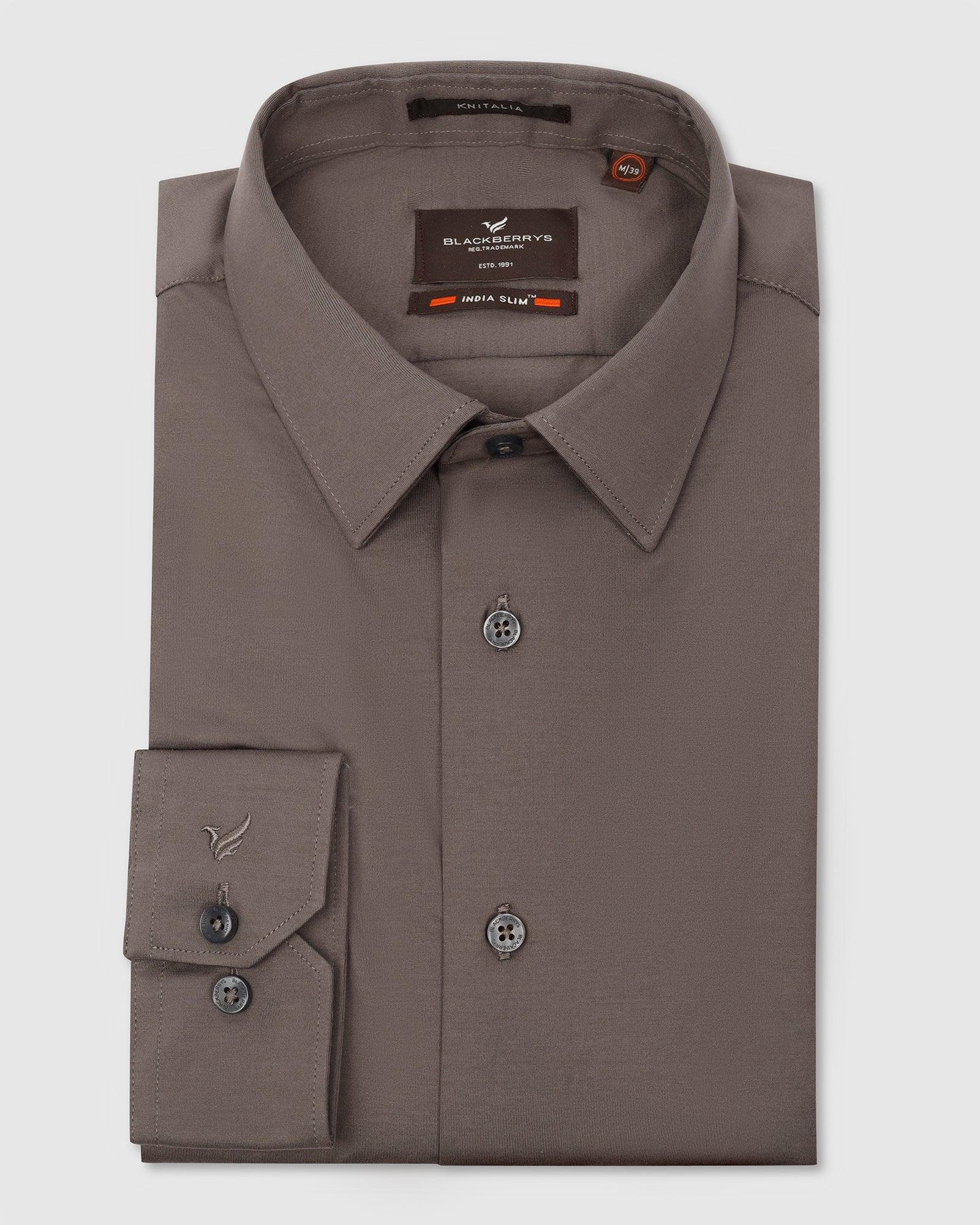 Buy Formal Grey Solid Shirt from Sofk Collection Online